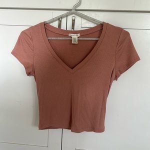 Pink v-neck top